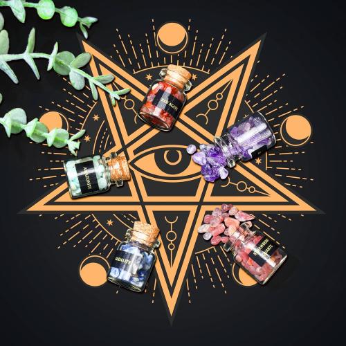 12 PCS Crystals and Healing Stones - Healing Crystal Chips in Jar Witch Stuff Witchcraft Supplies Reiki Crafts for Meditation Therapy Energy Clearing Witch Gift for Beginners