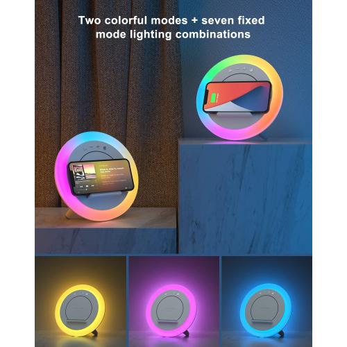 Bluetooth Speaker Night Lightsr,Wireless Charging Modern Speaker,Best Teenage Birthday Gift Ideas Tween Girls Gifts/Please use The Original Adapter