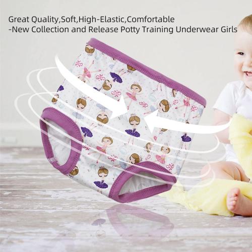 Joyo roy 10Pcs Strong Absorbent Toddler Training Underwear 3T Soft Thick Padded Leakproof Kid Confident Baby Potty Training Underwear for Girls Comfortable Snug Fit Washable Waterproof Pee Pants