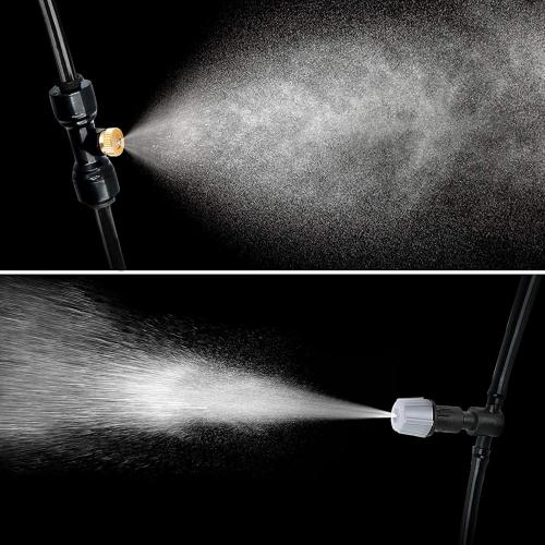 Size 75ft Outside Patio - 75FT Misting Cooling System with 28 Brass Nozzles and 3/4 Adapter, 23M DIY Outdoor Misters Kit for Garden, Greenhouse, and Patio Cooling