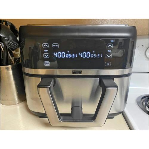 Bella Pro Series - 9-qt. Digital Air Fryer with Dual Flex Basket - Stainless Steel