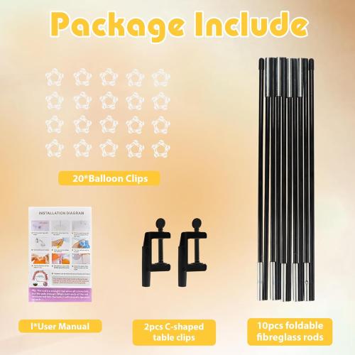 13ft Table Balloon Arch Kit, Balloon Arch Stand Frame for Different Size Tables Graduation Wedding Birthday Baby Shower Party Decorations(Black)