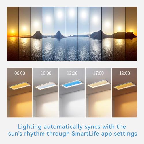 2x1 Ft Smart Blue Sky Light Ceiling Lamp, APP Control and Biological Rhythm Simulate Sunlight Irradiation, Artificial Skylight for Living Room, Bathroom, Office (2x1 Ft)