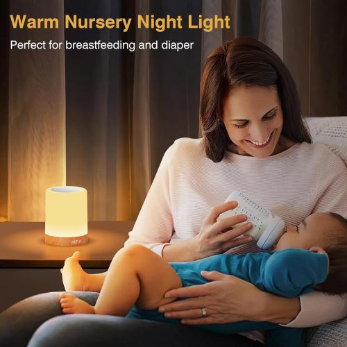 Night Light, Touch Lamp for Bedrooms Living Room Portable Table Bedside Lamps with Rechargeable Internal Battery Dimmable 2800K-3100K Warm White Light & Color Changing RGB (Regular Size)…
