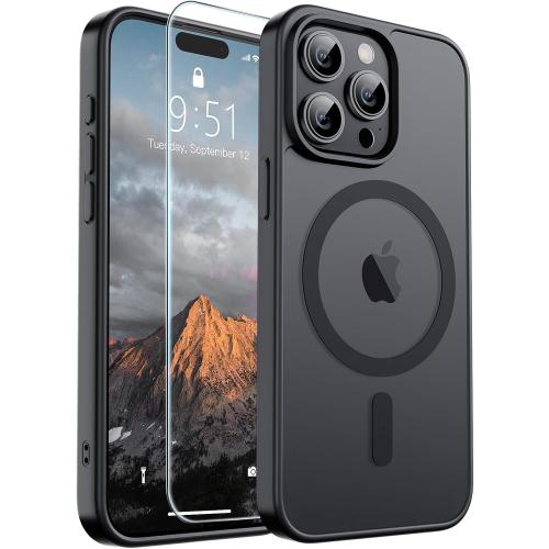 SUPFINE Magnetic for iPhone 15 Pro Max Case Black