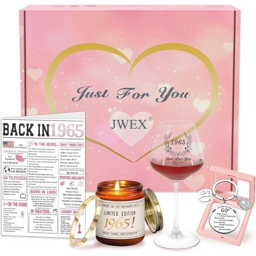 JWEX 60th Birthday Gifts Women, 60TH Birthday Gifts for Her, 60th Anniversary for Friends, Daughter, Sister Mom - Turning 60 Present
