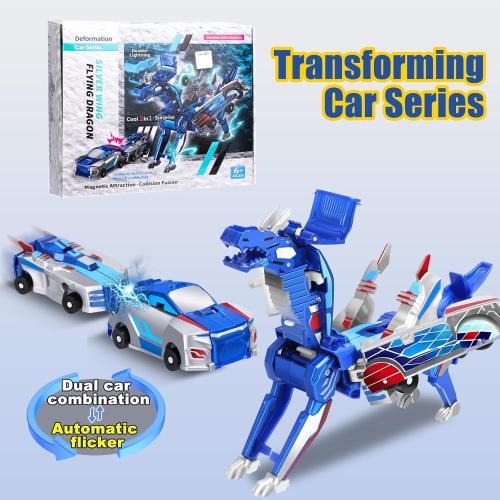 The Ultimate Unicorn car Toy！Two Children's car Robots Collide with Magnetic Transformation to Make The Mysterious Game of Unicorn Robots！Best Gift for Your Child's Birthday！