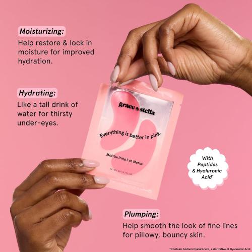 grace & stella Award Winning Under Eye Mask - Gifts for Women - Reduce Dark Circles, Puffy Eyes, Wrinkles, Under Eye Patches - Birthday, Bachelorette Party Favors - Vegan Self Care (14 Pairs, Pink) | Gift For Women Under Eye Mask for Dark Circles & Undereye Bags - Bachelorette Party Favors - Vegan Self Care (14 Pairs, Pink)