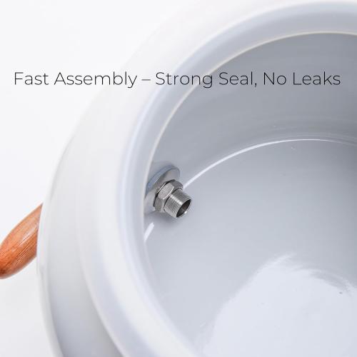 Ceramic Water Dispenser for 5 Gallon Bottle – Crock Water Dispenser with Durable Stainless Steel Faucet, Ideal for 3 to 5 Gallon Jugs, Classic Porcelain Water Crock Design for Home or Office Use