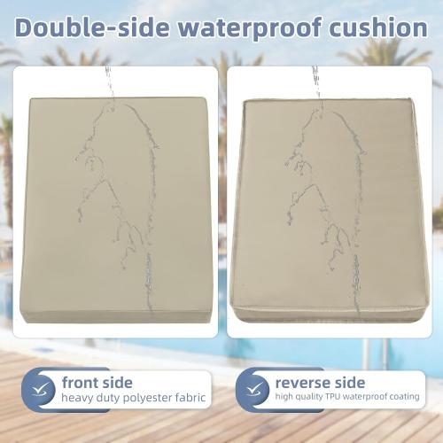 Favoyard Chaise Lounge Cushions Outdoor 72 x 21 x3 Inch Waterproof & 3-Year Fade Resistant Outdoor Lounge Chair Cushions with Removable Cover, Ties and Hidden Zipper for Patio Pool Lounge Chairs