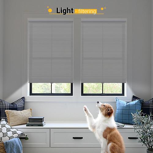 White Cellular Blinds Cordless Shades for Windows Single Cell Shade - Provide Privacy and Filters Light - 24 W x 64 H, White(Light Filtering)
