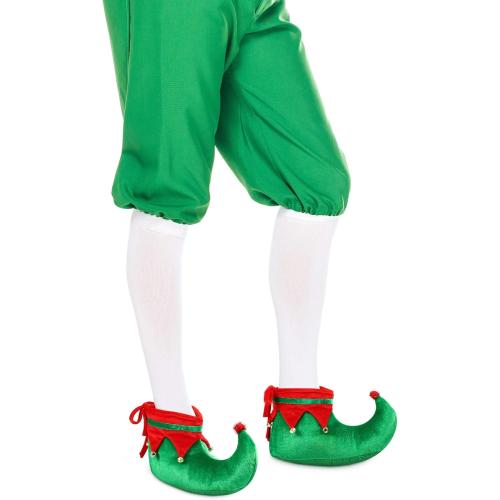 SATINIOR Christmas Santa Elf Shoes and Hat Christmas Red and Green Costume Accessory Set