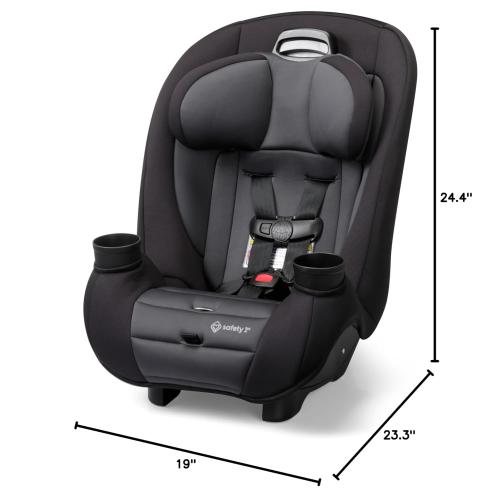 Safety 1st Ellaris 3-in-1 Convertible Car Seat, Slim Fit Design, Rear & Forward-Facing, 5-Position Headrest, 3-Across Fit, Travel-Friendly with Machine-Washable Seat Pad, Smokey Haze