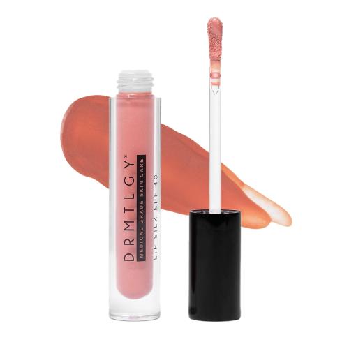 Soft Pink DRMTLGY Lip Silk SPF 40, Soft – Tinted Lip Balm & Lip Oil with Mineral Sunscreen, Hydrating Lip Care with SPF, Non-Sticky Lip Gloss for Women, Moisturizing Lip Tint, Skin Care Stick