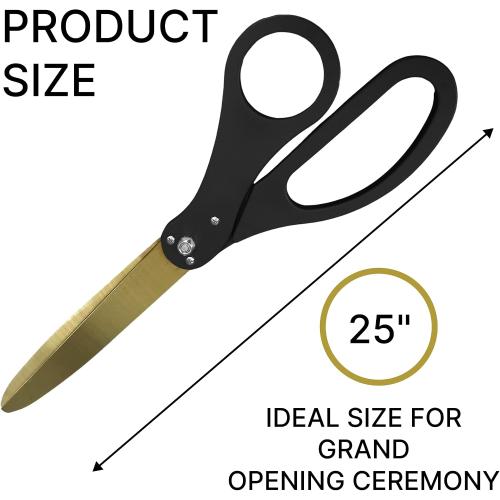 Black and gold 25 New Edition Black Big Scissors for Ribbon Cutting Ceremony Grand Opening Scissors for Cutting Ribbon 25 Inch
