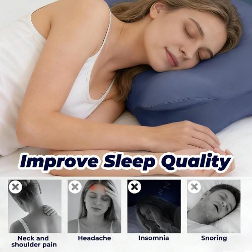 Cloud Pillow - Ergonomic Memory Foam Pillow with Cervical Support for Side Sleeper & Neck Pain Relief, Adjustable Contour Cooling Pillow for Adults, Back and Stomach Sleepers Alignment Support