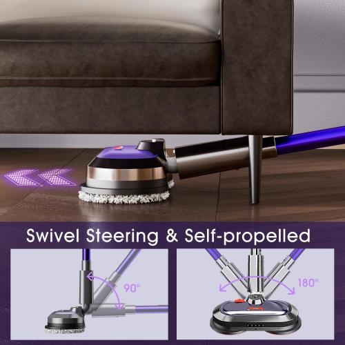 VMAI Electric Mop with Detachable Battery & 300ml Water Tank | Spin Mop with LED Headlight and Sprayer, for Hardwood, Tile, Laminate Floor, <50dB Working Noise