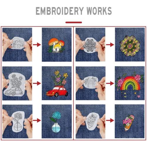 Karpoulra 6 Sheets 8.5x11 Sticky Water Soluble Embroidery Stabilizer, Dissolvable Printable Self Adhesive Wash Away Stabilizer for Print or Draw Patterns Hand Machine Embroidery