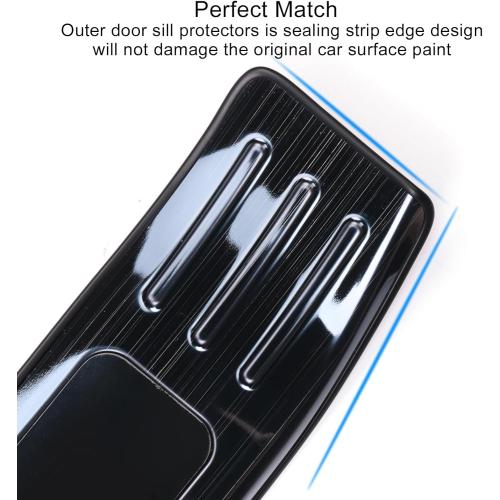 for Toyota RAV4 2025 2024 2023 Door Sill Protector Cover, Stainless Steel Outer Door Entry Guard Plate Fit for RAV-4 2022 2021 2020 2019 Trim Accessories Interior Decoration Sticker-Black
