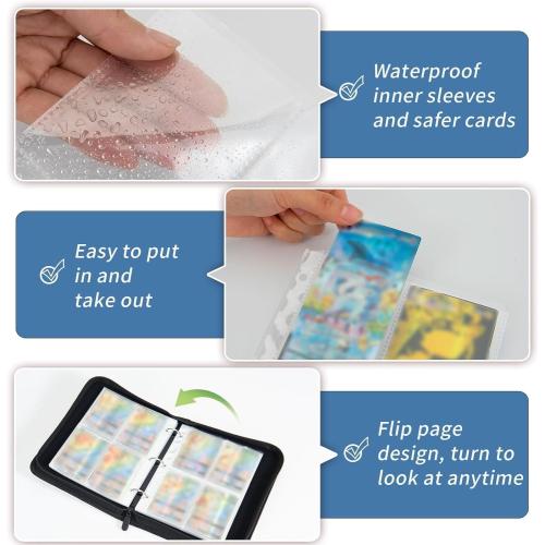 Bsketball Card Binder with Sleeves 400 Pocket, Sports Card binder Compatible with Football Card, Basketball Card, Hockey card, Soccer Card, Trading Card Binder for Boys and Girls