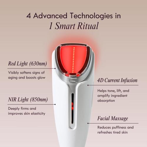 Laduora Lumeo 4-in-1 SkinLift Beauty Device   Serum Kit | Pro Glow System for Face & Neck