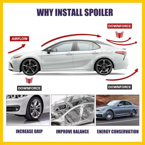 Rear Spoiler Wing for 2018-2024 Toyota Camry LE SE XLE XSE TRD Hybrid Trunk Lid Duckbill ABS Rear Trunk Spoiler Glossy Black