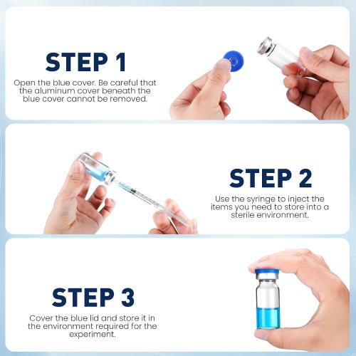 FURWEY 10ML Sterile Vials, Glass Empty Vials for Injection, 20 Pack