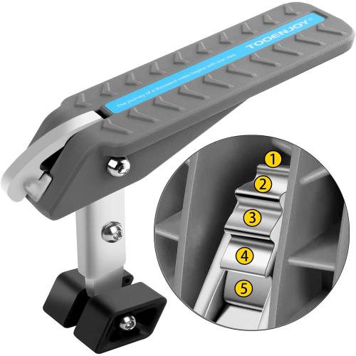 TOOENJOY Universal Car Door Step with 5 Gears, 400LBS Load(Light Grey)
