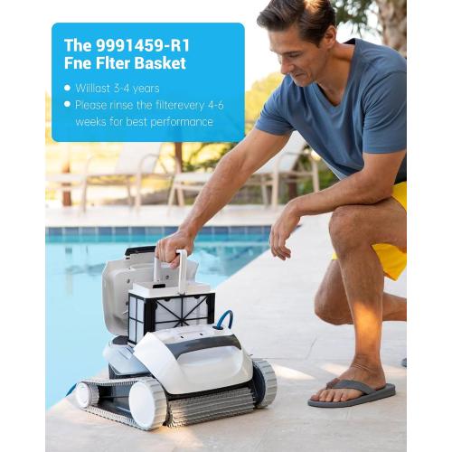 9991459-R1 Fine Filter Basket Fit for Dolphin Robotic Pool Cleaners S50, S100, Active 10 15, ECHO, Prowler 910 917, Premium 10 20, Advantage, Cayman, E10, Encore, Escape, T15, T25, Explorer E20