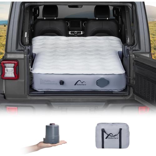 Jeep Wrangler Air Mattress Jeep Mattress with Wireless Air Pump Large SUV Air Mattress,Jeep Wrangler Bed 10inch SUV Camping Bed for JK JKU JL JLU Unlimited 4 Door