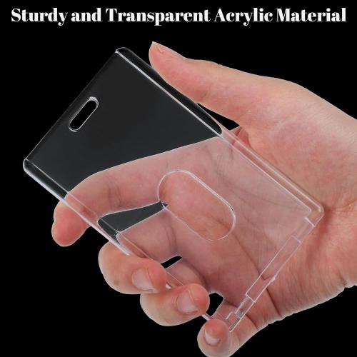 2 Set Badge Holder Retractable Clip Heavy Duty Badge Reel with Acrylic Clear Vertical ID Card Badge Holders for Work Office Nurse Teacher Student