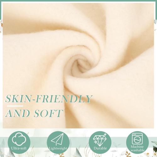 Buryeah 48 Pack Oeko-Tex Certified Wedding Flannel Throw Blanket Bulk 50 x 60 Inch Soft Fleece Lap Blanket with Thank You Cards Ribbon for Guests Sleepover Spa Slumber Gifts (Beige)