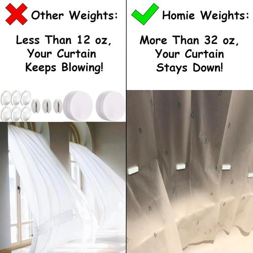 Magnetic Curtain Weights 8 Pack of Waterproof Magnets   Carrying Case, Great Home Decor for Bathroom, Shower, Liner, Flags, and Sheer, Heavy Duty Works Outdoor to Stop Wind (8 Pack, White)