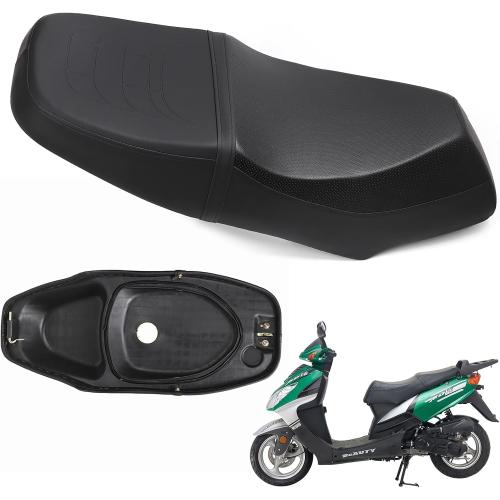 Minho Motorcycle Complete Drive Seat in High Resilience Sponge,PU Leather Material Compatible with Chinese GY6 125CC 150CC 4-Stroke Scooter Mopeds Jonway