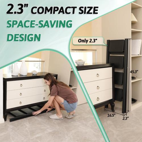 4 Step Ladder Folding Step Stool, Heavy Duty 330 Lbs Load Step Ladders for Home, Tall Kitchen/Closet Stepladder for Adults, Black Small & Lightweight Ladder with Anti-Slip Wide Pedals by OOSOFITT