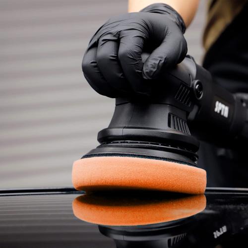 Orange Light Cut Pad, Buffing Polishing Pads, SPTA 3Pcs 6.5 Inch Face for 6 Inch 150mm Backing Plate Compound Buffing Sponge Pads for Car Buffer Polisher Compounding, Polishing and Waxing -X00224Y6O3