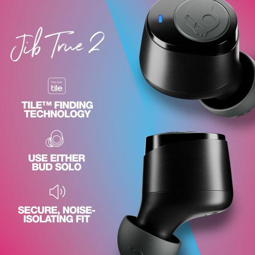 Damage box, Skullcandy Jib True 2 Wireless Earbuds, Bluetooth Headphones, Up to 33 Hours Battery with Charging Case, Noise Isolating Fit, Sweat and Water Resistant, Microphone for iPhone Android - True Black