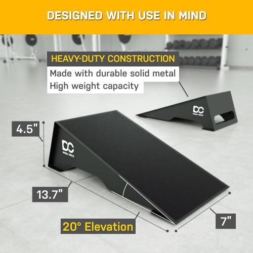 Double Circle Squat Wedge - Professional Ramp for Weightlifting and Fitness - Platform for Heel Elevated Squats and Calf Raises - Heavy-Duty Anti-Slip Blocks