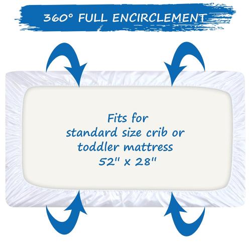 Satin Crib Sheet Soft & Silky Fitted Crib Mattress Sheet (52x28x8) for Boys and Girls, Baby Crib Sheets for Standard Crib Mattress, Silk Crib Sheets for Baby Hair and Skin White Crib Sheets
