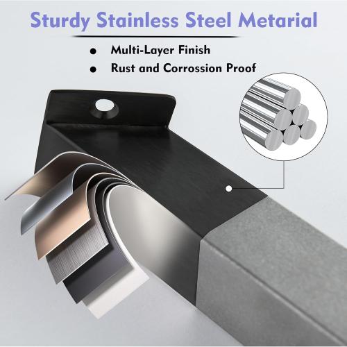 LIWEIKE Shower Foot Rest for Shaving Legs Non-Slip Scrub Corner Shower Footrest Bar Sturdy Stainless Steel Bathroom Stool for Shower to Shaving Legs Square, Matte Black