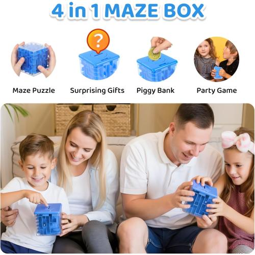 Money Maze Puzzle Boxes Blue, Money Gift Boxes for Cash Pop Up, Money Puzzle Box for Cash Gift Kids Adults