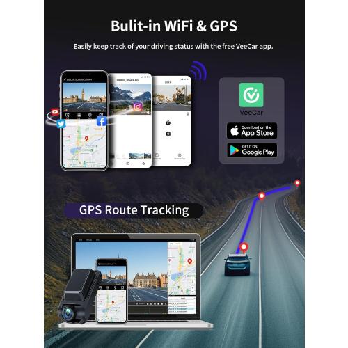 Dash Cam Front and Rear, 4k 1080P Dual Dash Camera for Cars