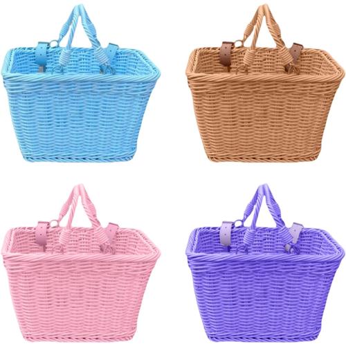 Removable Kids Bicycles Basket Colorful Bike Front Handlebars Storage Basket For Front Bicycles Mounting
