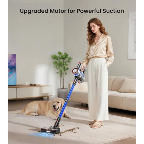 NADALY Cordless Vacuum Cleaner, 550W 45Kpa 65Mins Vacuum Cleaners for Home, Stick Vacuum with LED Display, Anti-Tangle, Self-Standing, 8-in-1 Lightweight Vacuum for Hardwood Floor/Carpet/Pet Hair