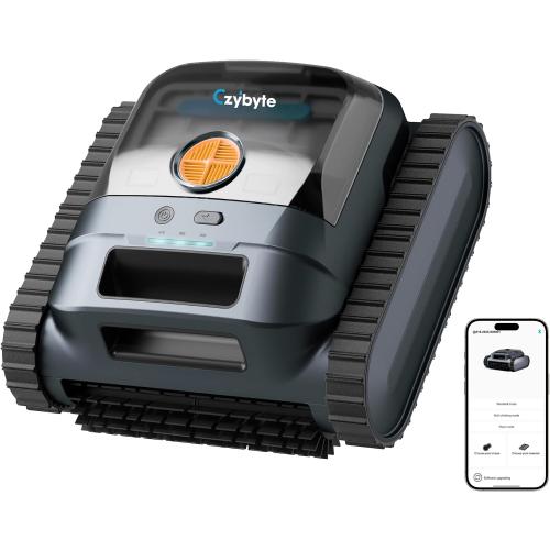 Cordless Robotic Pool Vacuum Cleaner, Intelligent Route Planning, Wall & Waterline Climbing, 120-Min Runtime, for Above Ground/Inground Pools up to 2000 sq. ft, APP Support,Orange