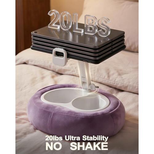 Miledi Tablet Pillow Stand for Bed with 360° Rotating Holder, Purple