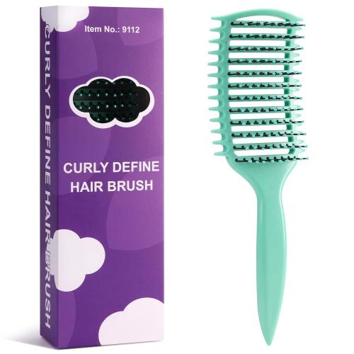 Color Green Curl Defining Brush, Detangler Brush for Curly Hair, Vented Curly Hair Brush Products, Detangling Shaping and Defining Women's Curls on Wet or Dry Hair Types, Reduces Frizz (Green)