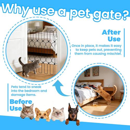 Retractable Dog Gate for Front Door, Bite-Proof Metal Pet Dog Barrier, Foldable Space-Saving Wall-Mounted for Small and Medium-Sized Dogs, Easy Install Dog Gate, Indoor/Outdoor (W: 35.5in H: 31in)