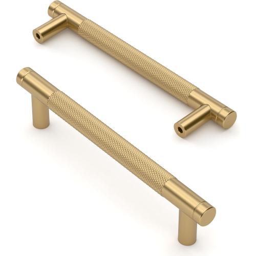 Asidrama 10 Pack 5 Inch(128mm) Champagne Bronze Cabinet Pulls Knurled Cabinet Handles Cupboard Handles Kitchen Cabinet Hardware for Cupboard Drawer Pulls