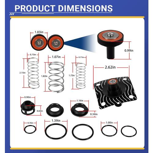 1/4-1/2 Complete Backflow Repair Kit Fits for Zurn Wilkins 975XL/975XL2 Backflow Preventer Built-in Components Repair Set